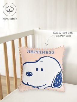 Mi Arcus - Peanuts Snoopy Printed Premium Soft Cushion for Kids – Peach (35x35 cm)