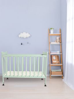 Mi Arcus - Rubber Wood Cot with 3-Level Adjustable Height, Cot Rail & Removable Wheels
