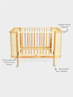 Mi Arcus - 2 in 1 Rubber Wood Cot & Junior Bed with Lower Drop Side – Beige