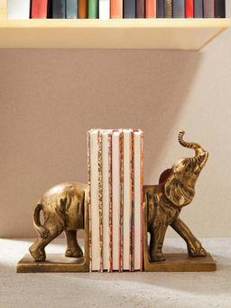 Fabindia - Golden Elephant Casted Metal Bookends