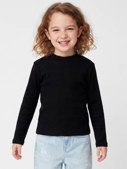 United Colors of Benetton - Black Cotton Blend Ruched Mid Waist Hoodies