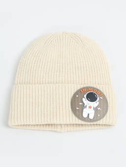 max - Beige Acrylic Solid/Plain Beanie