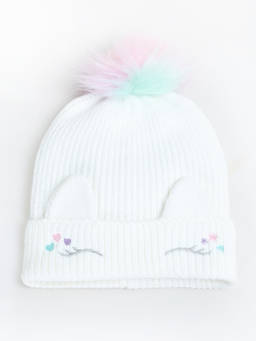 max - White Acrylic Blend Solid/Plain Beanie