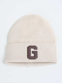 max - Beige Acrylic Blend Solid/Plain Beanie