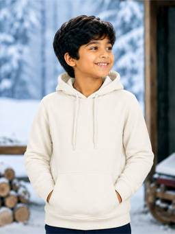 KiddoPanti - Off White Fleece Graphic Hoodies