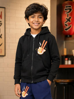 KiddoPanti - Black Fleece Graphic Hoodies