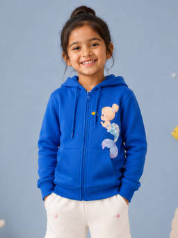 KiddoPanti - Blue Fleece Graphic Hoodies