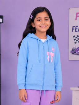 KiddoPanti - Blue Fleece Graphic Hoodies