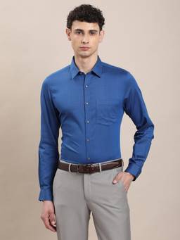 Turtle - Men Pure Cotton Slim Fit Digital Print Navy Blue Party Shirt
