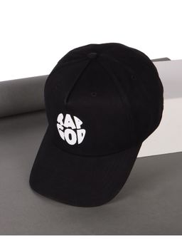 Bewakoof - Unisex Black Rap God Printed Baseball Cap