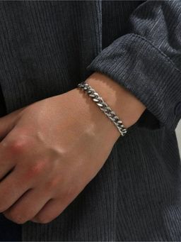 Salty Alpha - Men Classic Cuban Silver Bracelet