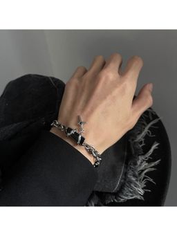 Salty Alpha - Men Dapper Design Black Stone Bracelet