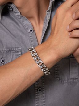 Salty Alpha - Men White Diamond Stylish Bracelet