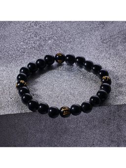 Salty Alpha - Men Black February Birth Stone Beaded Bracelet