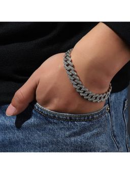 Salty Alpha - Men Vandal Silver Stone Bracelet