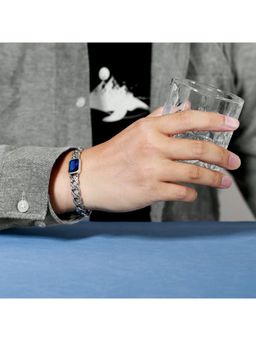 Salty Alpha - Men Ocean Blue Breeze Cuban Link Bracelet