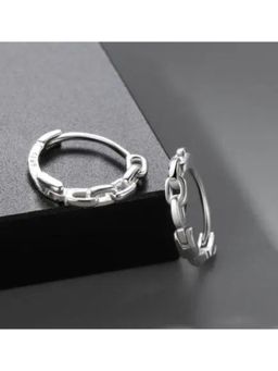 Salty Alpha - Men Silver Chain Hoop Earrings
