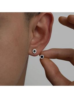 Salty Alpha - Men Minimal Black Dot Stud Earrings