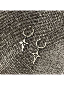 Salty Alpha - Men Silver Stardust Drop Earrings