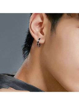 Salty Alpha - Men Galactic Gaze Black Hoop Earrings