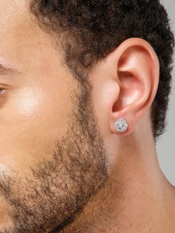 Salty Alpha - Men Diamond Tidbit Silver Stud Earrings