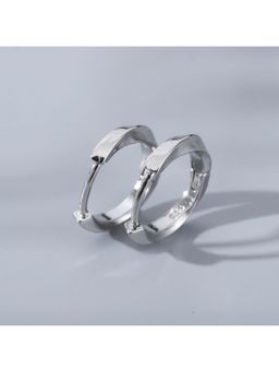 Salty Alpha - Men Matte Silver Hoop Earrings