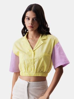 The Souled Store - Tss Originals- Yellow And Pink Women Cropped Shirts