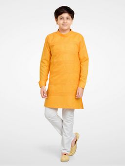Jeetethnics - Boys Orange Kurta Pyjama Set (Set of 2)