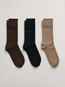 GANT - Men Multi-Color Ankle Length Soft Cotton Socks (Pack of 3)
