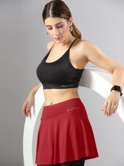 Muscle Torque - High WaistWorkout Skorts - Maroon