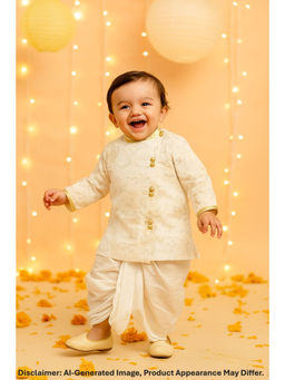 MASTARANG - Boys White Printed Kurta & Dhoti