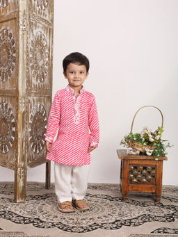 Titrit - Pink Printed Cotton Kurta & Pyjama