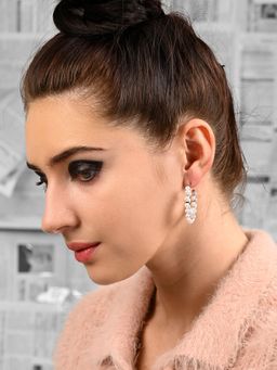Odette - Stunning Crystal and Pearls Embellished Hoop Earrings