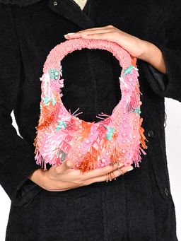 Odette - Multicolour Tasselled Moon Clutch for Women