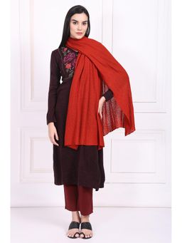 W - For Women Red Textured Acrylic Shawl