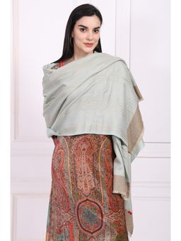 W - For Women Green Woven Chevron Acrylic Shawl