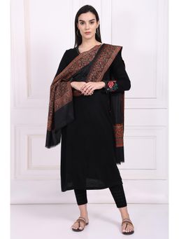 W - For Women Black Paisley Wool Shawl