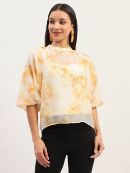 Madame - Womens Tie Dye Ivory Top