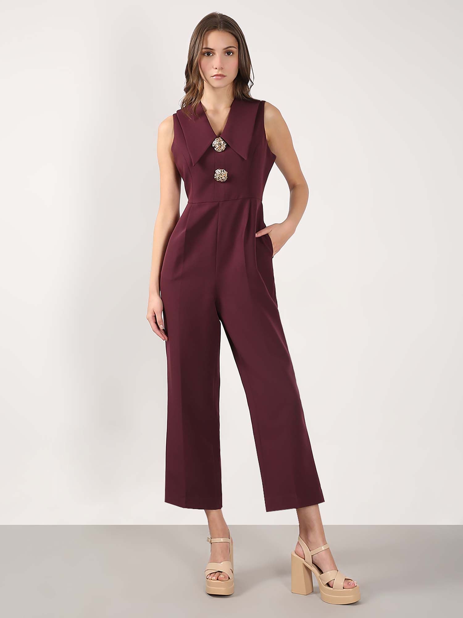vero moda Wine Solid Jumpsuit-picture-17