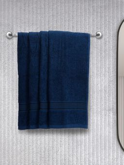 KOPA - Quick Dry 100% Cotton Soft Terry Towel -4Pc Hand Towel D'Ross Solid-Navy Blue