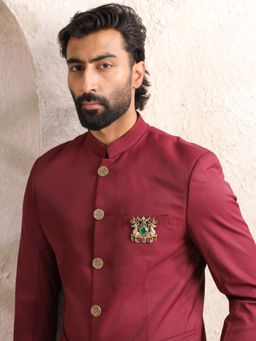 Cosa Nostraa - Regal Peacock Emerald Brooch