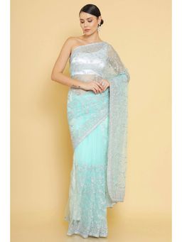 Soch - Blue Net Embellished Sequined with Unstitched