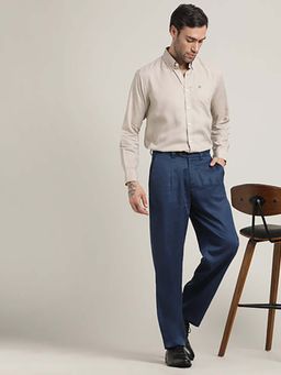 Saltpetre - Beige Regular Fit Button-Down Shirt In Cotton Linen Pants