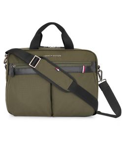 Tommy Hilfiger - SEDALIA Solid Olive Messenger Bag with Detachable Strap