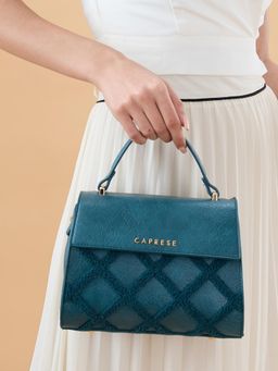 Caprese - Women Athena Blue Satchel Bag with Detachable Strap