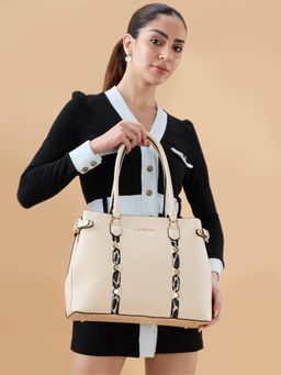 Caprese - Women Chelsea Beige Satchel Bag with Detachable Strap