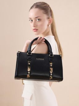 Caprese - Women Chelsea Black Satchel Bag with Detachable Strap