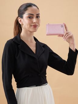 Caprese - Women Monique Pink Textured Bifold Wallet