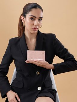 Caprese - Women Vega Pink Textured Bifold Wallet