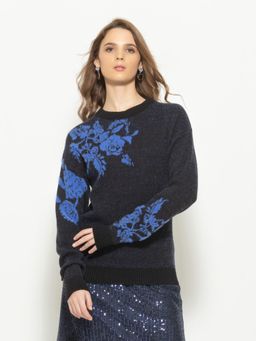 SHAYE - Black Wool Full Sleeves Sweater